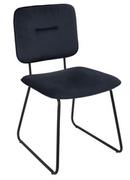 Krzesła - Granatowe krzesło welwetowe Monroi - miniaturka - grafika 1