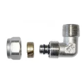 Łączniki, trójniki, kształtki - kolanko 90° z gwintem zewnętrznym 3/4"x20x2 Invena Prov - miniaturka - grafika 1