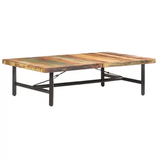 VidaXL Lumarko Stolik kawowy, 142x90x42 cm, lite drewno z odzysku 320654 VidaXL - Ławy i stoliki kawowe - miniaturka - grafika 1