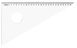 LENIAR Trójkąt z podcięciem plastikowy 60° / 32 cm 10047 - Linijki, ekierki - miniaturka - grafika 1