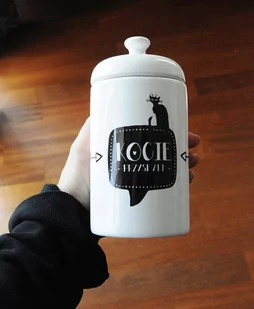 Kocie przysmaki, pojemnik do kuchni 500ml dla kociarza z kotem, Sowia Aleja - Pojemniki kuchenne - miniaturka - grafika 1