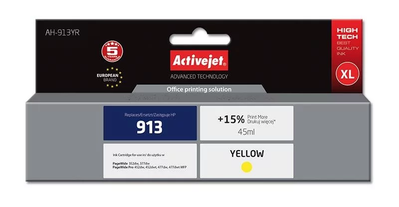 ActiveJet zamiennik HP 913 F6T79AE tusz żółty - 45ml