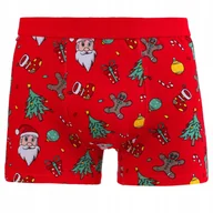 Majtki męskie - Czaerwone Bokserki ŚWIĄTECZNE MĘSKIE Mikołaj Piernik Prezent MORAJ 1szt XXL r. XXL - miniaturka - grafika 1