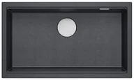Zlewozmywaki - QUADRON Zlewozmywak (76x44) DASH 110 czarny, elementy stalowe HQD7644U8_BS_U - miniaturka - grafika 1