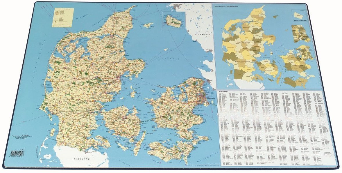 Bantex Skriveunderlag bantex danmarkskort