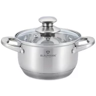 Garnki - Blaumann GARNEK STALOWY Z POKRYWKĄ 22cm 4.3L SATYNA GOURMET LINE BL-3457 BL-3457 - miniaturka - grafika 1