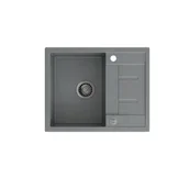 Zlewozmywaki - QUADRON MORGAN 116 szary metalik + odpływ stalowy (HB8210U5-BS) HB8210U5-BS - miniaturka - grafika 1