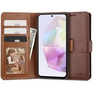 Etui i futerały do telefonów - Etui TECH-PROTECT Wallet do Samsung Galaxy A35 5G Brązowy - miniaturka - grafika 1