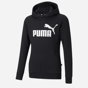 Młodzieżowa bluza z kapturem ocieplana dziewczęca Puma Ess Logo Hoodie Fl G 58703101 164 cm Czarna (4063697161382) - Bluzy dla dziewczynek - miniaturka - grafika 1