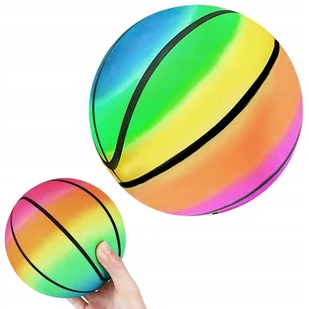 Gumowa kolorowa tęczowa lekka piłka do gry zabawy 9" 23cm dla dzieci SP079 - Piłki dla dzieci - miniaturka - grafika 1