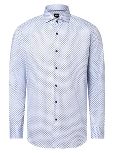 BOSS Koszula męska - H-Hank-spread_C5-233 - Łatwe prasowanie Mężczyźni Slim Fit Bawełna niebieski wzorzysty, 40 - Koszule męskie - miniaturka - grafika 1