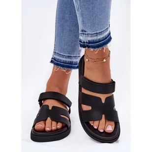 Klapki Damskie Z Rzepem Vinceza 17401 Czarne - Klapki i japonki damskie - miniaturka - grafika 1