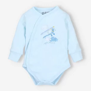 Błękitne body kopertowe SAMOLOTY dla chłopca-56 - Pajacyki dla niemowląt - miniaturka - grafika 1