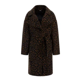 Damski płaszcz GUESS PATRIZIA BELTED COAT W3BL38WFR22-P1DQ – Brązowy - Płaszcze damskie - miniaturka - grafika 1