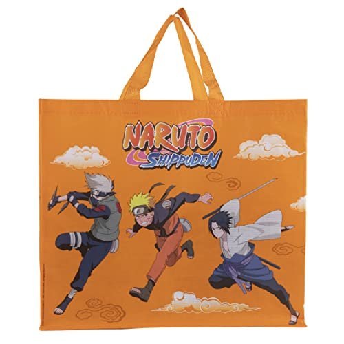 Torba materiałowa Konix Naruto Shippuden 40 x 45 x 20 cm Materiał z recyklingu Naruto Sasuke Kakashi Itachi Wzór pomarańczowy