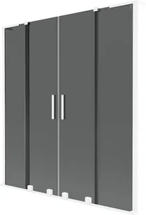 Mexen Velar L Duo parawan nawannowy 2-skrzydłowy rozsuwany 140 x 150 cm, grafit, biały - 896-140-003-42-20 - Parawany nawannowe - miniaturka - grafika 1