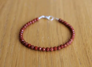 Bransoletka Naturalny JASPIS CZERWONY Fasetowany 3,0mm Srebrne Zapięcie, bez marki, AG00000843 - Bransoletki Bransoletka Naturalny JASPIS CZERWONY Fasetowany 3,0mm Srebrne Zapięcie, bez marki, AG00000843 - Bransoletki - miniaturka - grafika 1