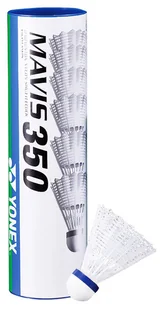 Lotki do badmintona Yonex  Mavis 350 White (6 Pack)  niebieski pasek (do 11-21°C) - Badminton - miniaturka - grafika 1