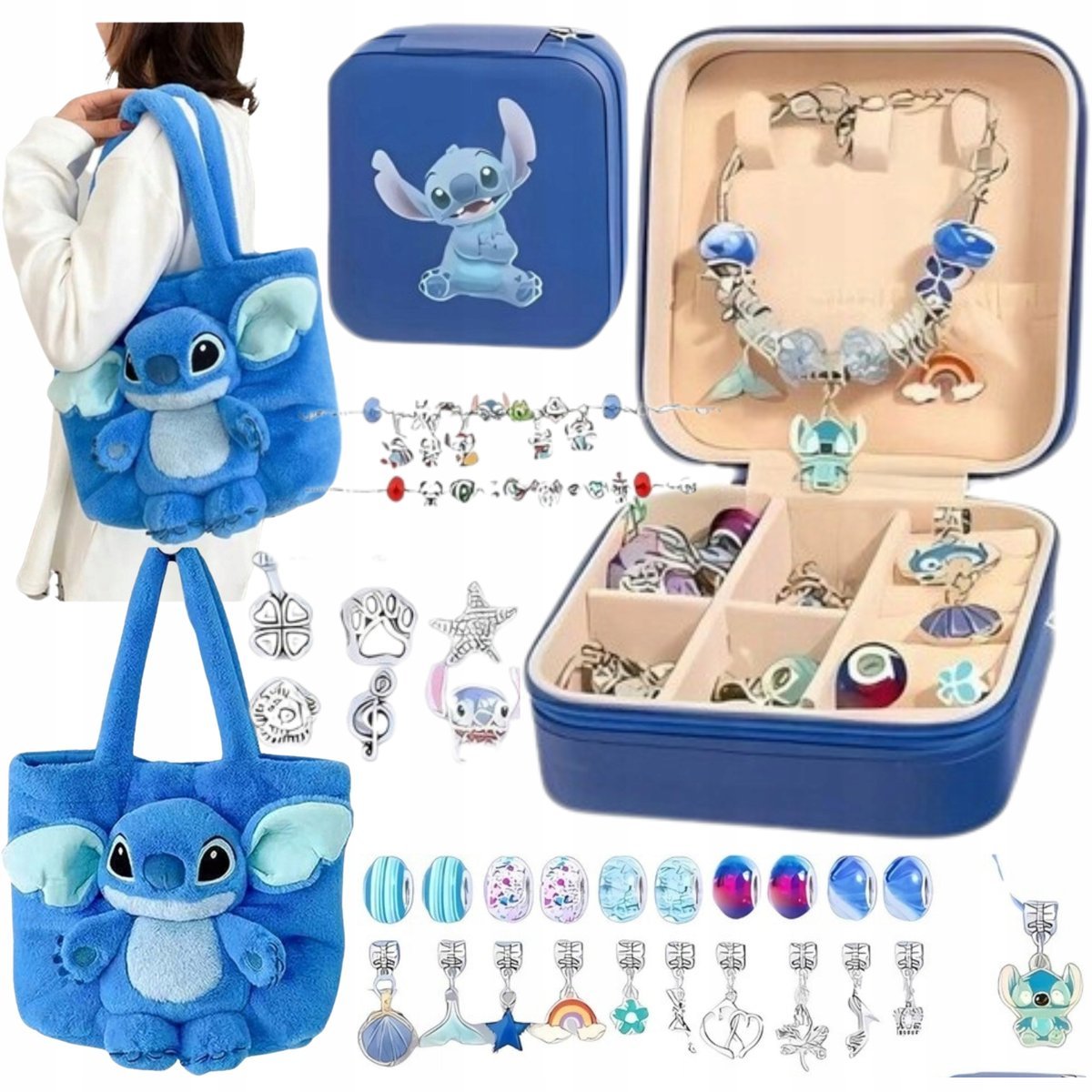 TOREBKA TOREBECZKA + ZESTAW DO ROBIENIA BRANSOLETEK BIŻUTERII STICH STITCH