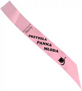 Szarfa personalizowana z imieniem na Wieczór Panieński - 140 cm - 1 szt. - Wieczór panieński i kawalerski - miniaturka - grafika 1