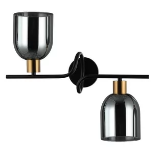 Servio kinkiet 2-punktowy czarny/dymiony WL-66892-2A-BK-SG - Lampy ścienne - miniaturka - grafika 1
