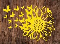 Zabawki kreatywne - Słonecznik z motylkami- wycinanka z kartonu - miniaturka - grafika 1