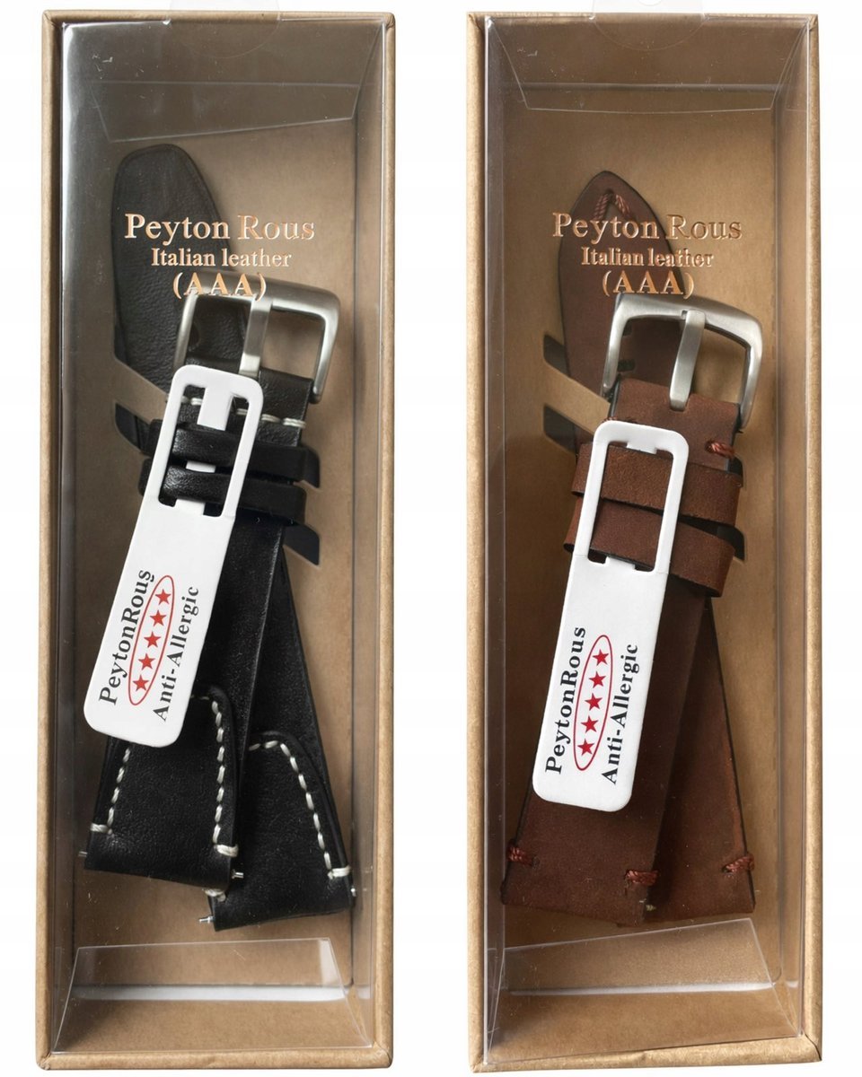 ZESTAW 2X PASKÓW DO ZEGARKA 20MM SKÓRA NATURALNA UNIWERSALNE +TELESKOPY