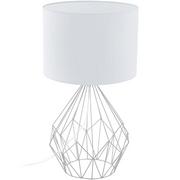 Lampy stojące - Eglo Druciana LAMPA stołowa PEDREGAL 1 95187 abażurowa LAMPKA stojąca drut biała - miniaturka - grafika 1