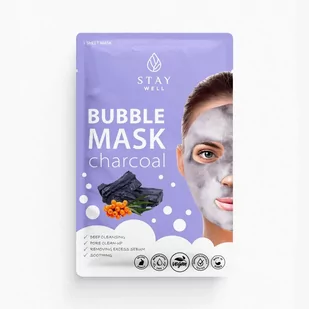 Stay Well, Deep Cleansing Bubble Mask, Głęboko oczyszczająca maska bąbelkowa do twarzy, Charcoal, 20g - Maseczki do twarzy - miniaturka - grafika 1