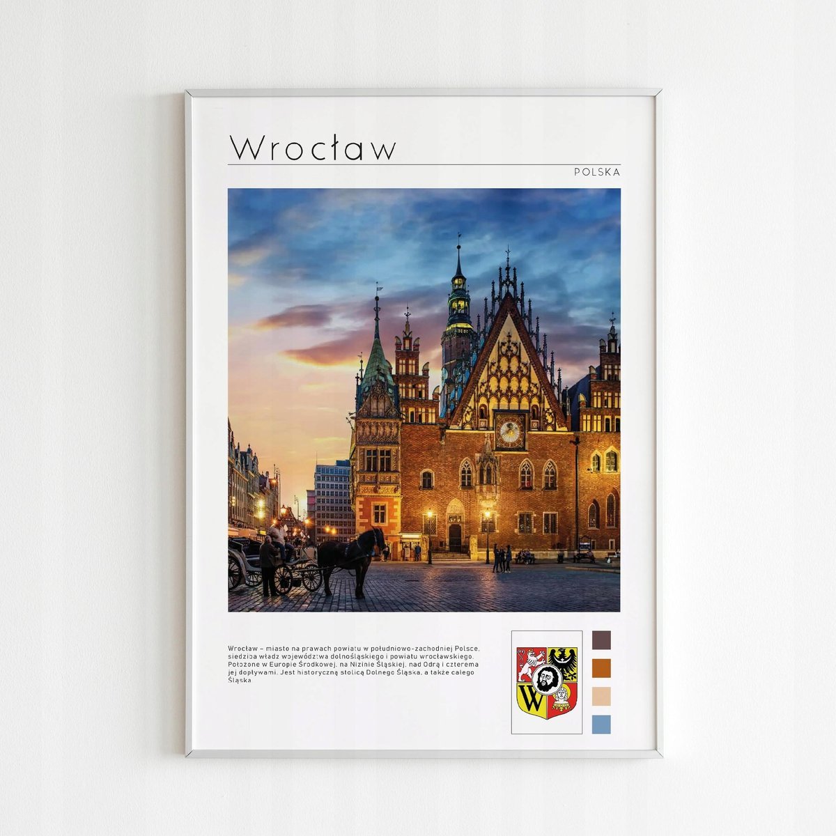 PODKŁADKA POD MYSZ Nadruk 22x18 cm Miasta Polski - Wrocław Tekst Prezent