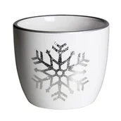 Donice - Osłonka terrakota SANNA 12 x 12 x 10 cm biało-srebrna - miniaturka - grafika 1