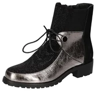 Kozaki damskie - 2Go Fashion Damskie 8240-501 modne kozaki, czarne/srebrne, 40 EU, czarny srebrny, 40 EU - miniaturka - grafika 1