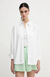 Tommy Hilfiger koszula bawełniana damska kolor biały regular z kołnierzykiem klasycznym WW0WW46111 - Koszule damskie - miniaturka - grafika 1
