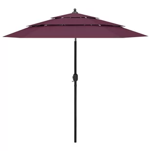 vidaXL 3-poziomowy parasol na aluminiowym słupku, bordowy, 2,5 m 313864 - Parasole ogrodowe - miniaturka - grafika 1