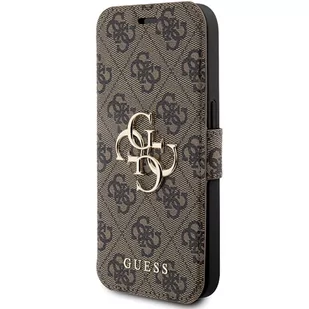 Guess GUBKP15X4GMGBR iPhone 15 Pro Max 6.7" brązowy/brown book 4G Metal Logo - Etui i futerały do telefonów - miniaturka - grafika 2