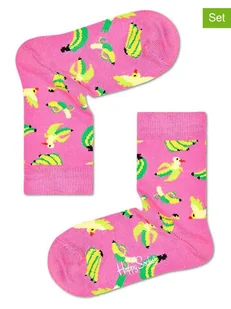 Happy Socks Skarpety (2 pary) "Banana bird" w kolorze różowym ze wzorem - Skarpetki damskie - miniaturka - grafika 1