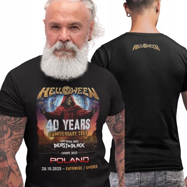 HELLOWEEN Koszulka czarna męska T-Shirt KONCERT KATOWICE SPODEK metal XL