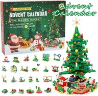 Ozdoby bożonarodzeniowe - Kalendarz Adwentowy 24 Elementy Klocki Konstrukcyjne Choinka Mikołaj - miniaturka - grafika 1