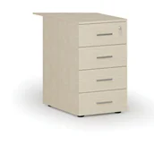 Szafki biurowe - Kontenerek biurowy z szufladami dostawny PRIMO WOOD, 4 szuflady, brzoza - miniaturka - grafika 1