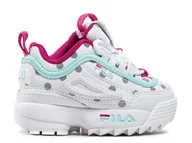 Buty dla dziewczynek - Buty dziecięce Fila 101107780Q DISRUPTOR F INF Białe - miniaturka - grafika 1
