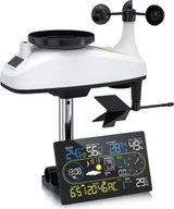 Stacje pogodowe - Bezprzewodowa stacja pogodowa Brandson z czujnikiem zewnętrznym, bezprzewodowa stacja pogodowa, 7 w 1, WLAN, sterowanie aplikacją WiFi Tuya Smart Life, temperatura, wilgotność, ciśnienie powietrza, anemometr, miernik deszczu, wyświetlanie trendów - miniaturka - grafika 1