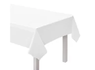 Dekoracje i nakrycia stołu na imprezę - Obrus papierowy biały - 137 x 274 cm - 1 szt. - miniaturka - grafika 1