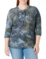 Swetry damskie - Betty Barclay Damski sweter z grubej dzianiny z nadrukiem, khaki/petrol, 42 - miniaturka - grafika 1