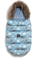 Śpiworki dla dzieci - Śpiworek Do Wózka Spacerówki Jesienny Zimowy Z Kapturem Uni Arctic Friends Wind Blue 50X110 Cm La Millou - miniaturka - grafika 1