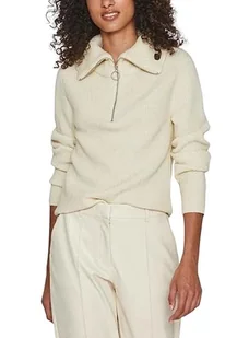 Viril Half Zipper L/S Knit Top - Noos, beżowy, S - Koszulki i topy damskie - miniaturka - grafika 1