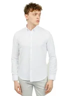 Koszule męskie - Bonamaison Męska koszula z długim rękawem o kroju slim fit, biały, XXL - miniaturka - grafika 1