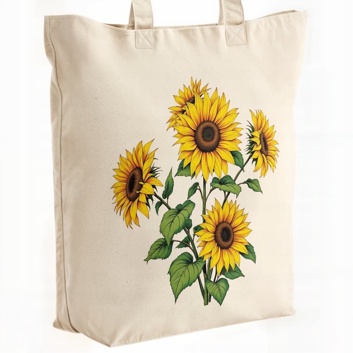 Torba bawełniana premium na zakupy Słoneczniki Motyw Kwiatów Prezent