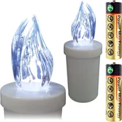 Lampiony i znicze - Wkład Do Zniczy Znicza 1Szt Led Elektryczny Biały Wkłady Do 90 Dni Baterie - miniaturka - grafika 1