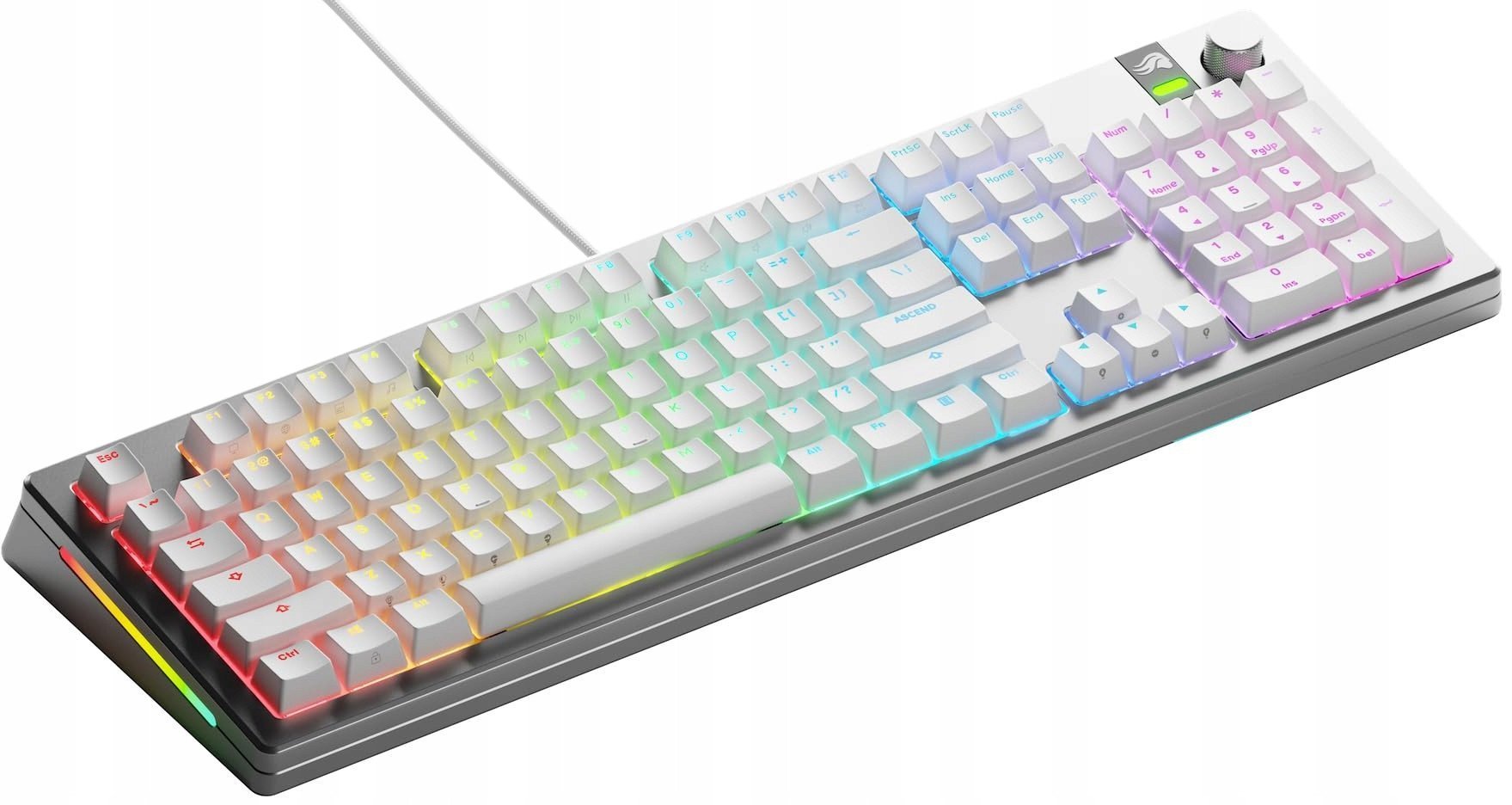 Glorious GMMK 3 Pro 100 % Custom Gaming-Tastatur - Pre-Built, ANSI US, Fox Switches, silber GLO-KB-GMMK3-PRO-100-PB-FOX-W-SIL-US