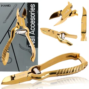 Cążki cęgi do grubych wrastających paznokci skórek obcinaczki nożyczki manicure gabinet SPA złote - Akcesoria do paznokci - miniaturka - grafika 1